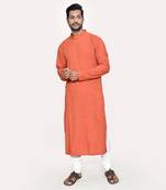 Brick red pleated kurta set