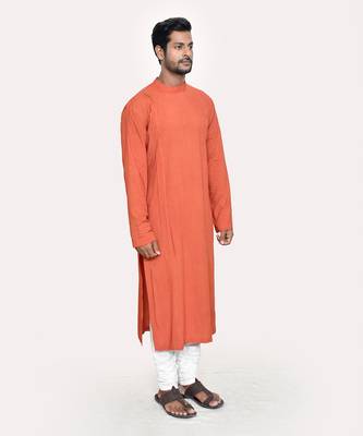 Brick red pleated kurta set 2