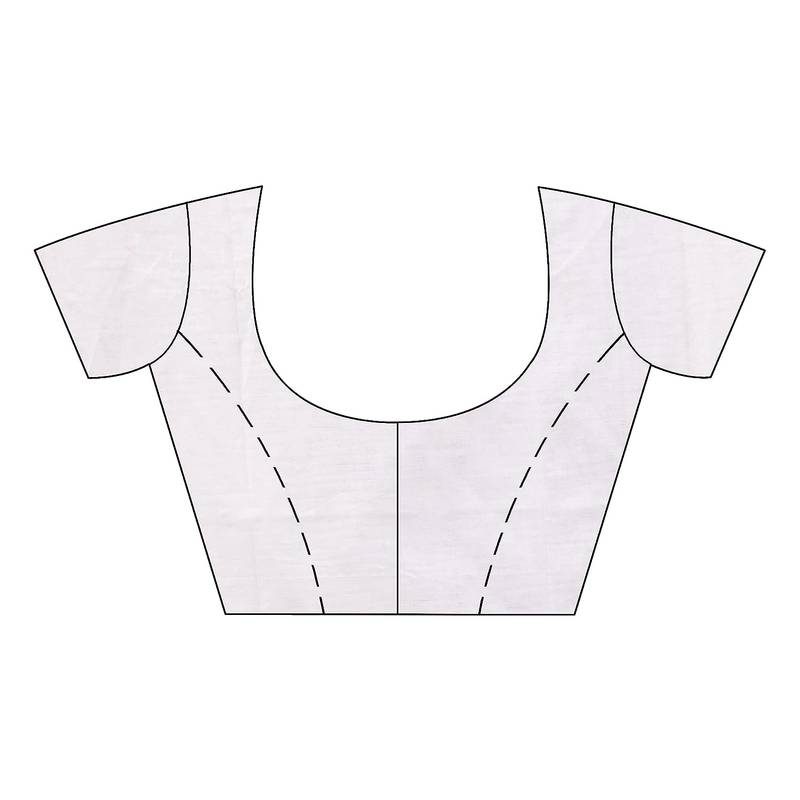 Women`S Bengali Khesh Pure Cotton Handloom Saree Tri Flower Designed With Blouse Piece (White Red Black)