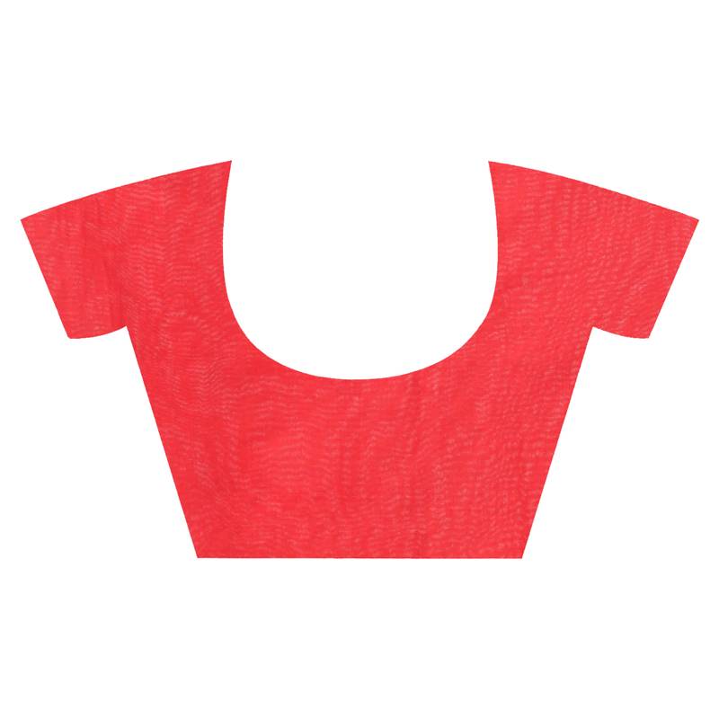 handspun cotton red handloom women applique saree