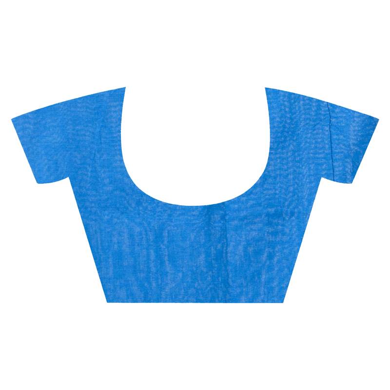 handspun cotton sky blue handloom women applique saree