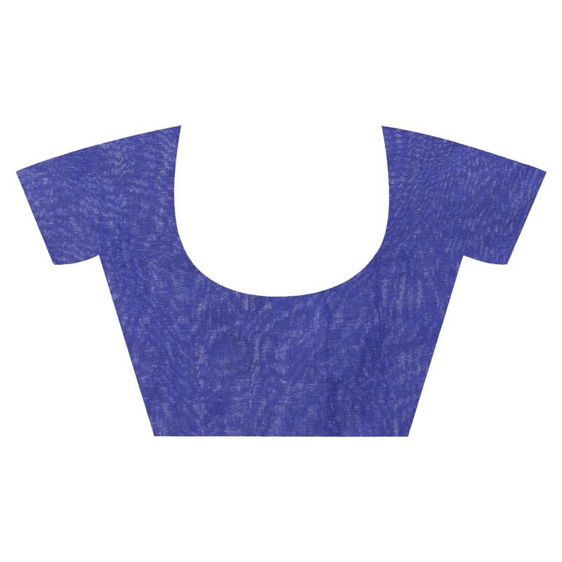 handspun cotton royel blue handloom women applique saree