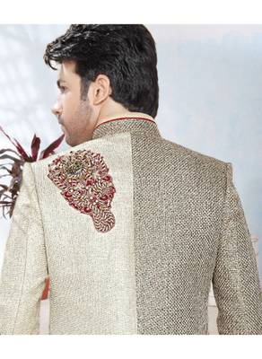 Multicolor Plain Jacquard Stitched Sherwani 4