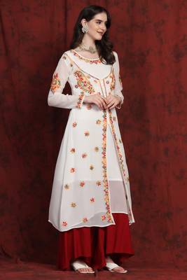 SHADES Multicolor long chikankari kurti 3