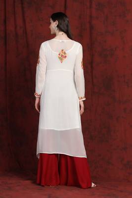 SHADES Multicolor long chikankari kurti 4