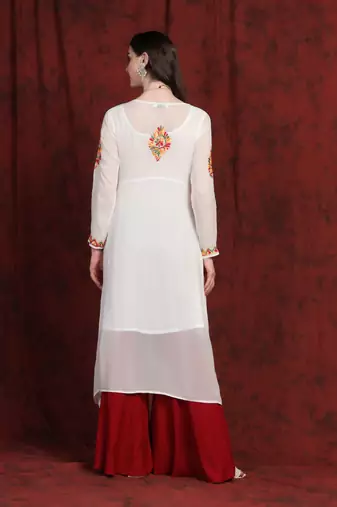 SHADES Multicolor long chikankari kurti