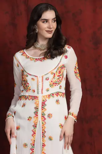 SHADES Multicolor long chikankari kurti