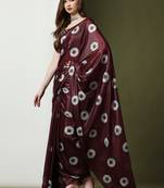 Wine Floral Saree