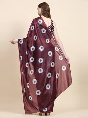 Wine Floral Saree 4