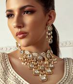 Polki & pearl drops bridal necklace set