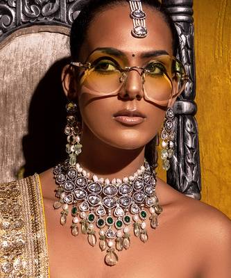 Fluoride & polki bridal necklace set 1