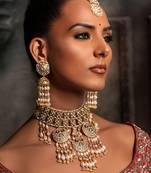 Pearl & polki bridal necklace set