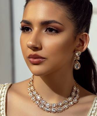Polki bridal layered necklace set 2