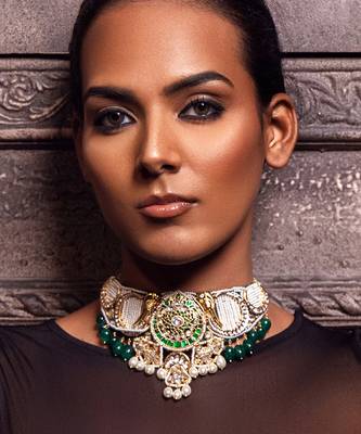 Multi colour evermore pearls choker set 2