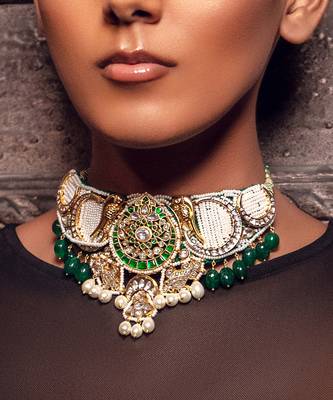 Multi colour evermore pearls choker set 3