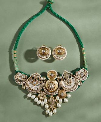 Transcendent polki and pearl choker set 3