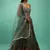 green silk sequin embroidered lehenga set choli with dupatta