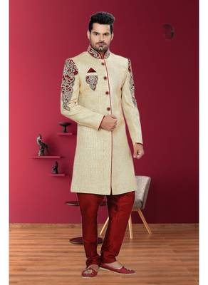 Gold Embroidered Jute Stitched Sherwani 2