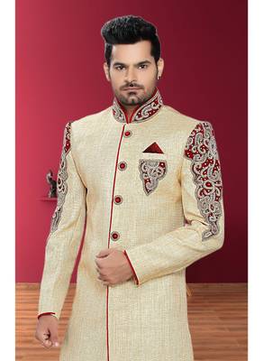 Gold Embroidered Jute Stitched Sherwani 3