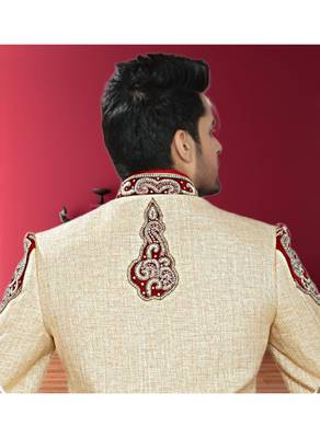 Gold Embroidered Jute Stitched Sherwani 4