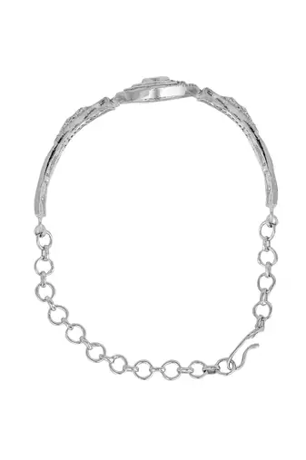 Stylish Silver Tone Pink AD stone Studded Openable Bracelet