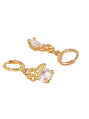 Stylish Gold Tone Stone Studded Hoop Style Earring 3