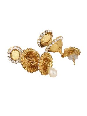 Traditional 2 Floor CZ Stone Studded Jhumka Earring 3