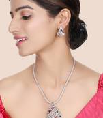 Classy Look American diamond Multi Stone Studded Jewelery Set