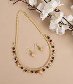 Elegant Pearl and AD Stone Sleek Multicolour Jewellery Set