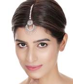 Rose Gold Plated Stylish American Diamond Studded Maangtika