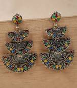 Traditional Gold Plated Multicolour Layered PartyWear Earring