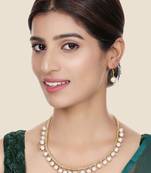 Elegant Pearl and AD Stone Sleek Off white Jewellery Set