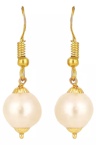 Elegant Pearl and AD Stone Sleek Off white Jewellery Set