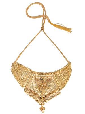 Traditional Gold Plated Self Designed Floral Choker Set 4
