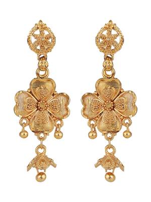 Traditional Gold Plated Self Designed Floral Choker Set 5