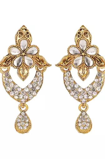 Designer Antique Polish Traditional Matte Finish Necklace with Earring Maangtika