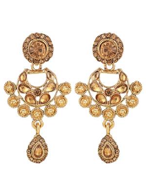 Designer Gold Plated Traditional Matte Finish Necklace with Earring Maangtika 5
