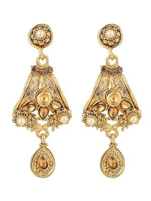 Designer Gold Plated Traditional Matte Finish Necklace with Earring Maangtika 5