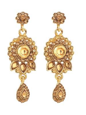 Designer Gold Plated Traditional Matte Finish Necklace with Earring Maangtika 5