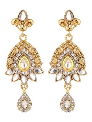Traditional Gold Plated Copper Self Designed Floral Choker Set 5