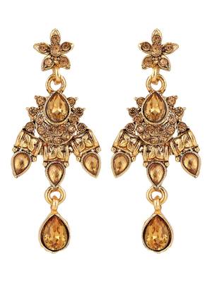 Designer Gold Plated Traditional Matte Finish Necklace with Earring Maangtika 5