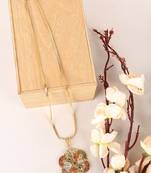 Designer gold platted multi color strings design necklace