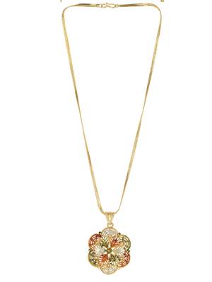 Designer gold platted multi color strings design necklace 2