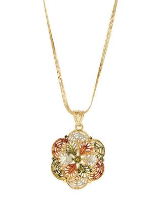Designer gold platted multi color strings design necklace 3