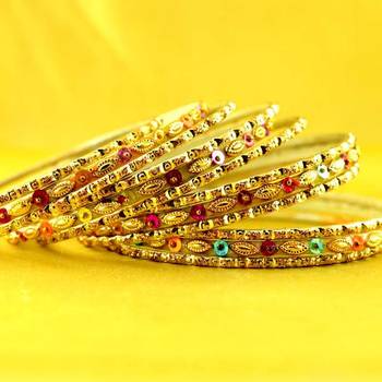 Multi coulour brass rajasthani bangle size-2.6,2.8 1