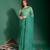 Indiatellme Rama Smooth Chiffon Saree with Double Line Mirror Outing Border