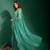 Indiatellme Rama Smooth Chiffon Saree with Double Line Mirror Outing Border