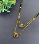 D letter mangalsutra ad black ball pendant short mangalsutra designs name mangalsutras (20 inches)