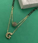 G letter mangalsutra ad black ball pendant short mangalsutra designs name mangalsutras (20 inches)