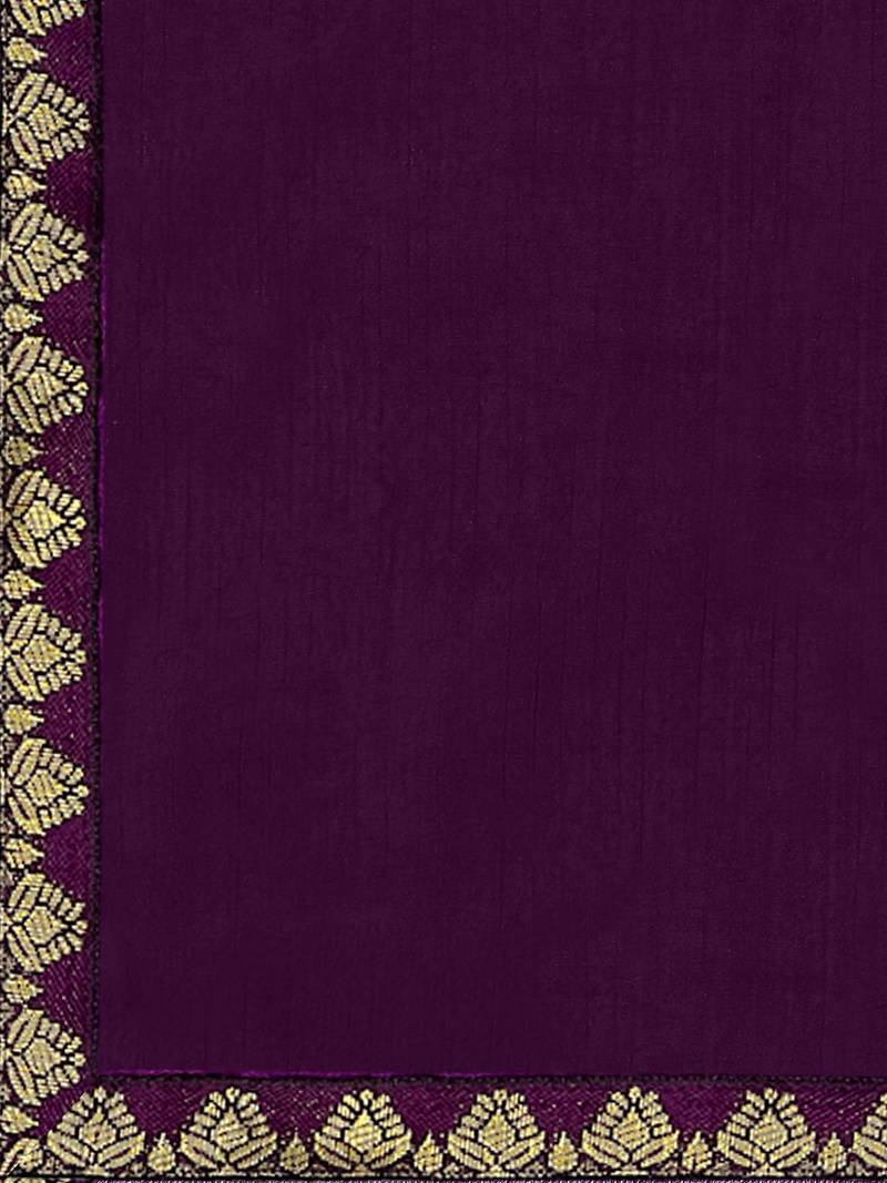 Trendmalls Purple Vichitra Silk Embroidered Party Wear Kurta Pant with Dupatta Salwar Suit Set